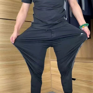 Completo due pezzi casual sportivo da uomo a maniche corte e pantaloni lunghi