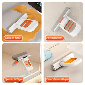 🧼Mini mocio pieghevole da tavolo – Mocio bagnato e asciutto