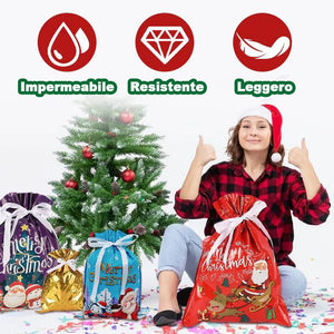 🎅🎁 Borsa regalo di Natale con coulisse