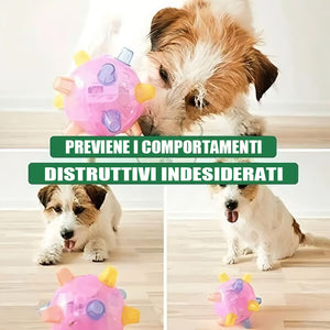 Giocattolo per animali domestici con palla da salto luminosa