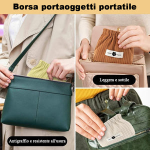 Borsa portaoggetti elastica in velluto a coste