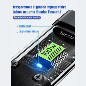 Cavo dati di ricarica rapida mid-card trasparente tre in uno