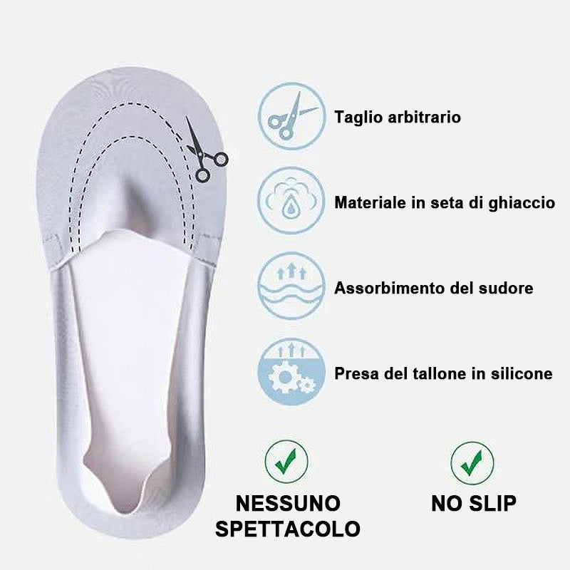 8 Paia Calzini Invisibili Uomo Corti in Seta Di Ghiaccio, Maglia 8 Paia Calzini Invisibili Uomo Corti in Seta Di Ghiaccio, Maglia
