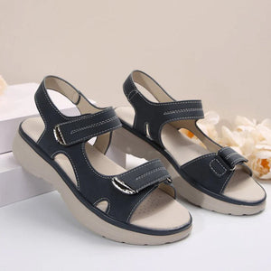 Sandali con zeppa da donna con cinturino in velcro