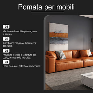 Unguento per la cura dei mobili in pelle