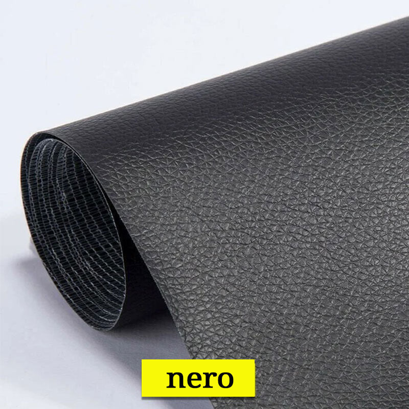 Toppa Autoadesiva Per Riparazione Pelle PU - 50x137 Cm - Foglio Adesivo In Pelle Sintetica Per Divani, Borse, Sedili Auto, Giacche - Marrone Scuro - Taglia E Incolla, Senza Cuciture