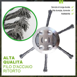 Testina per tagliaerba in filo d'acciaio