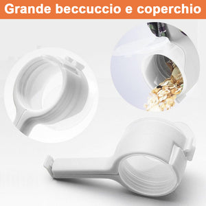 Clip per sigillare sacchetti di cibo con beccuccio versatore