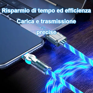 Cavo di ricarica rapida rotante a 540° con luci