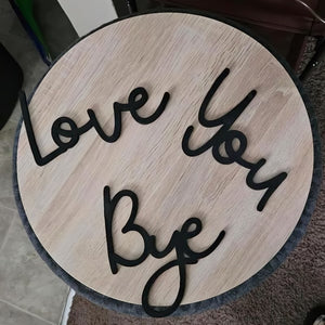 Decorazione con cartello da parete in legno