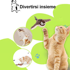 Giocattolo elettrico per gatti con ali battenti