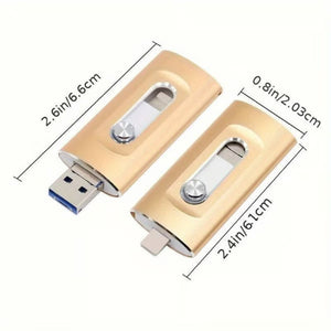⚡Unità flash 3 in 1, unità flash USB 3.0 portatile ad alta velocità, unità flash OTG con adattatore Type-C gratuito per telefoni Android/PC e altri dispositivi