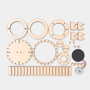 🌟Puzzle in legno a doppio anello rotante ad energia solare🎒💫