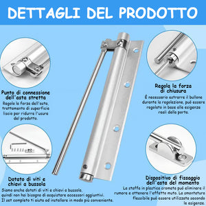 Chiudiporta automatico regolabile