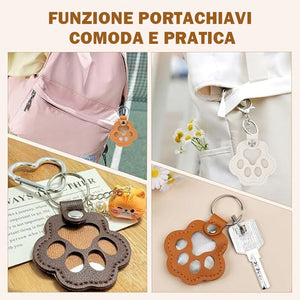 🐾Portachiavi in pelle a forma di zampa di animale domestico
