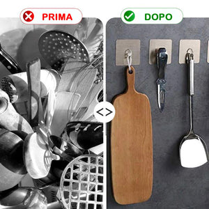 Ganci adesivi da parete resistenti - Montaggio senza chiodi per cucina, bagno e ufficio!