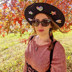 Cappello a prisma di paglia da cowgirl acchiappasole