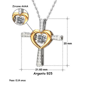 Collana Cross Dancing con biglietto regalo con messaggio