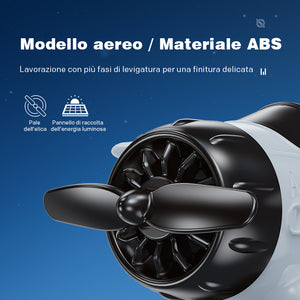Ornamenti rotanti a forma di aereo alimentati ad energia solare per accessori da cruscotto per interni auto