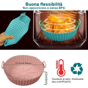 Teglia da forno in silicone per friggitrice ad aria