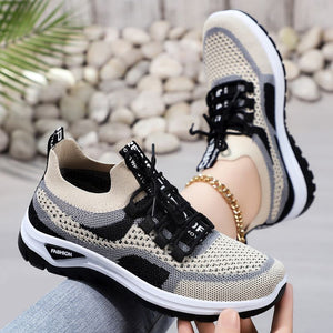 Scarpe casual da donna con lacci bassi in rete