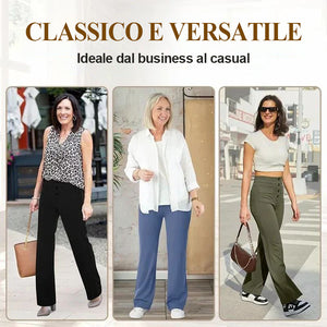 Pantaloni elasticizzati casual a vita alta da donna