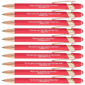 ❤️🙌Trova la forza quotidiana: penne Premium Comfort con versetti della Bibbia - 10 pezzi (set regalo)