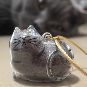 😽Ciondolo ricordo con pelo di gatto carino🎁