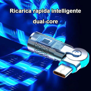 Cavo di ricarica rapida rotante a 540° con luci