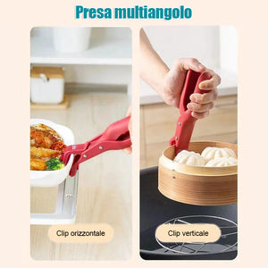 Clip multiuso antiscottatura per il supporto della ciotola in cucina