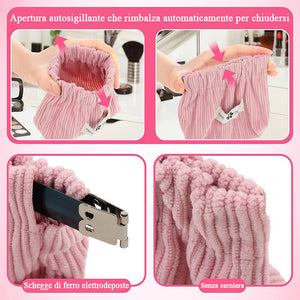 Borsa portaoggetti elastica in velluto a coste