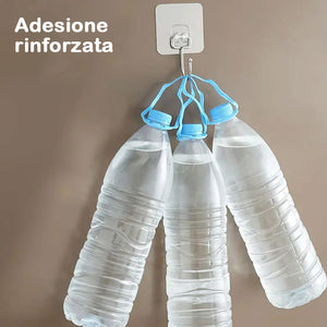 Ganci adesivi da parete resistenti - Montaggio senza chiodi per cucina, bagno e ufficio!