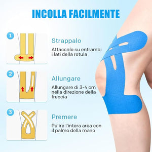 Nastro kinesiologico per ginocchia (4 pezzi)