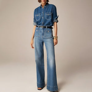 👖Pantaloni larghi a vita alta da donna