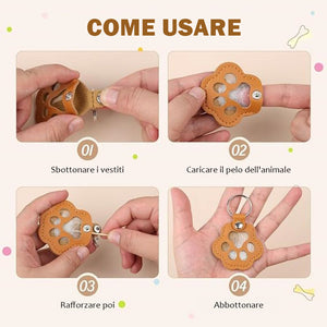 🐾Portachiavi in pelle a forma di zampa di animale domestico