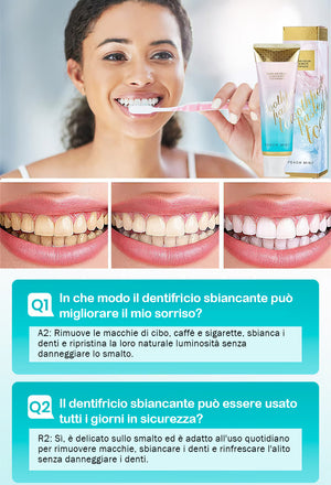 Dentifricio sbiancante colorato