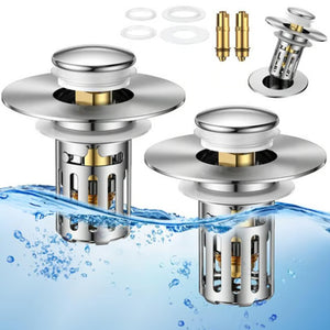 Tappo per lavandino pop-up 2 in 1 per il bagno