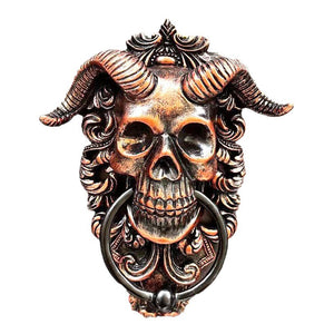 ☠️😈Batacchio per porta appeso a forma di teschio del dio cornuto Baphomet