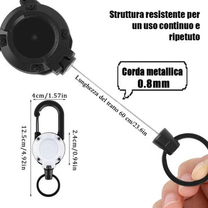 Corda metallica retrattile automatica per esterni