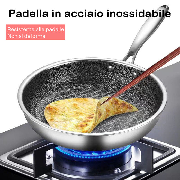 👨‍🍳 La padella antiaderente in acciaio inox che gli chef Michelin giurano! 5 volte più resistente🍳 (niente più uova bruciate!)