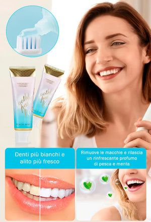 Dentifricio sbiancante colorato