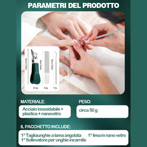 Set tagliaunghie con apertura ampia