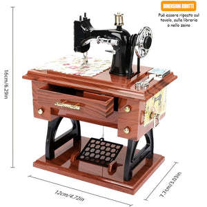 Carillon con design retrò a forma di macchina da cucire 🎶