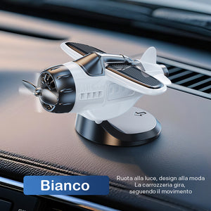 Ornamenti rotanti a forma di aereo alimentati ad energia solare per accessori da cruscotto per interni auto