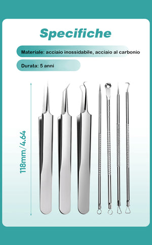 Set di strumenti per la rimozione dei punti neri in acciaio inossidabile