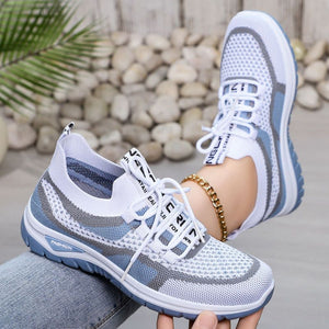 Scarpe casual da donna con lacci bassi in rete