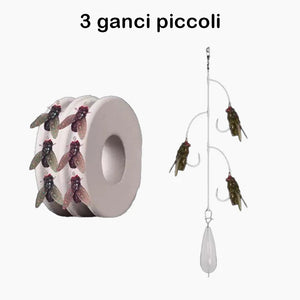 Set per la pesca a mosca artificiale con ami multipli