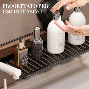 Mensola da bagno con ventosa in noce