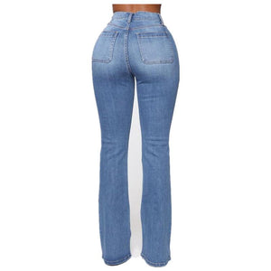 Jeans skinny a vita alta con abbottonatura