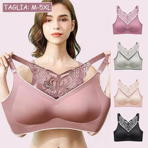 Reggiseno senza spalline con ricamo a farfalla